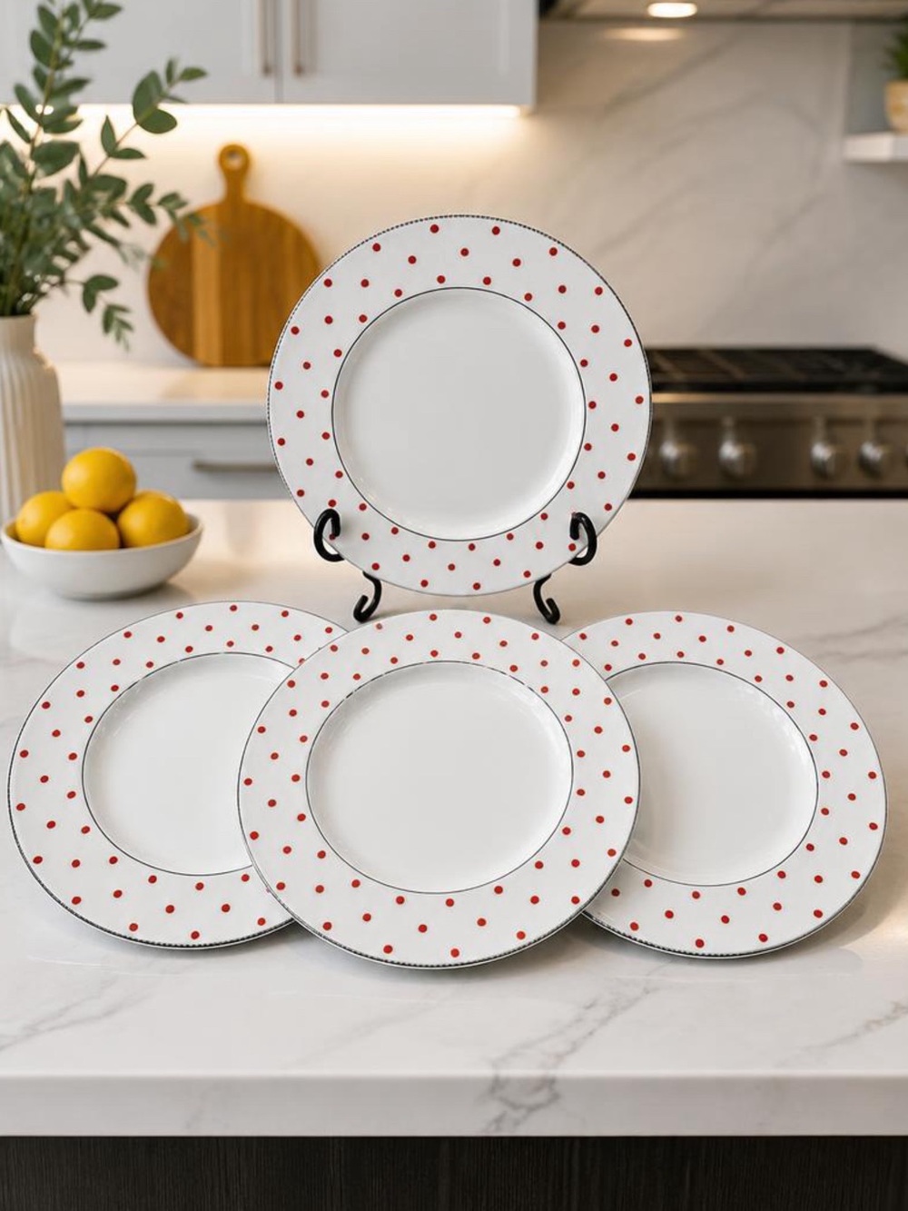 Set of 6 Lenox Kate Spade Larabee Road Pink Accent Salad Plates 9.25" NWOB